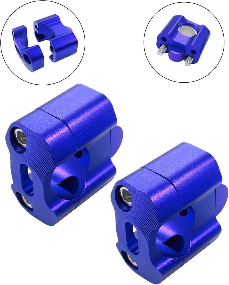 Adsspro Universal Motorcycle 1-1/8"(28mm) 7/8" (22mm) CNC Aluminum Handlebar Handle Risers Adjustable Fat Bar Mount Clamps For EXC KLX KXF YZF CRF XR SX SXF YZ Motorbike Dirt Pit Bike (Blue) - Image 3